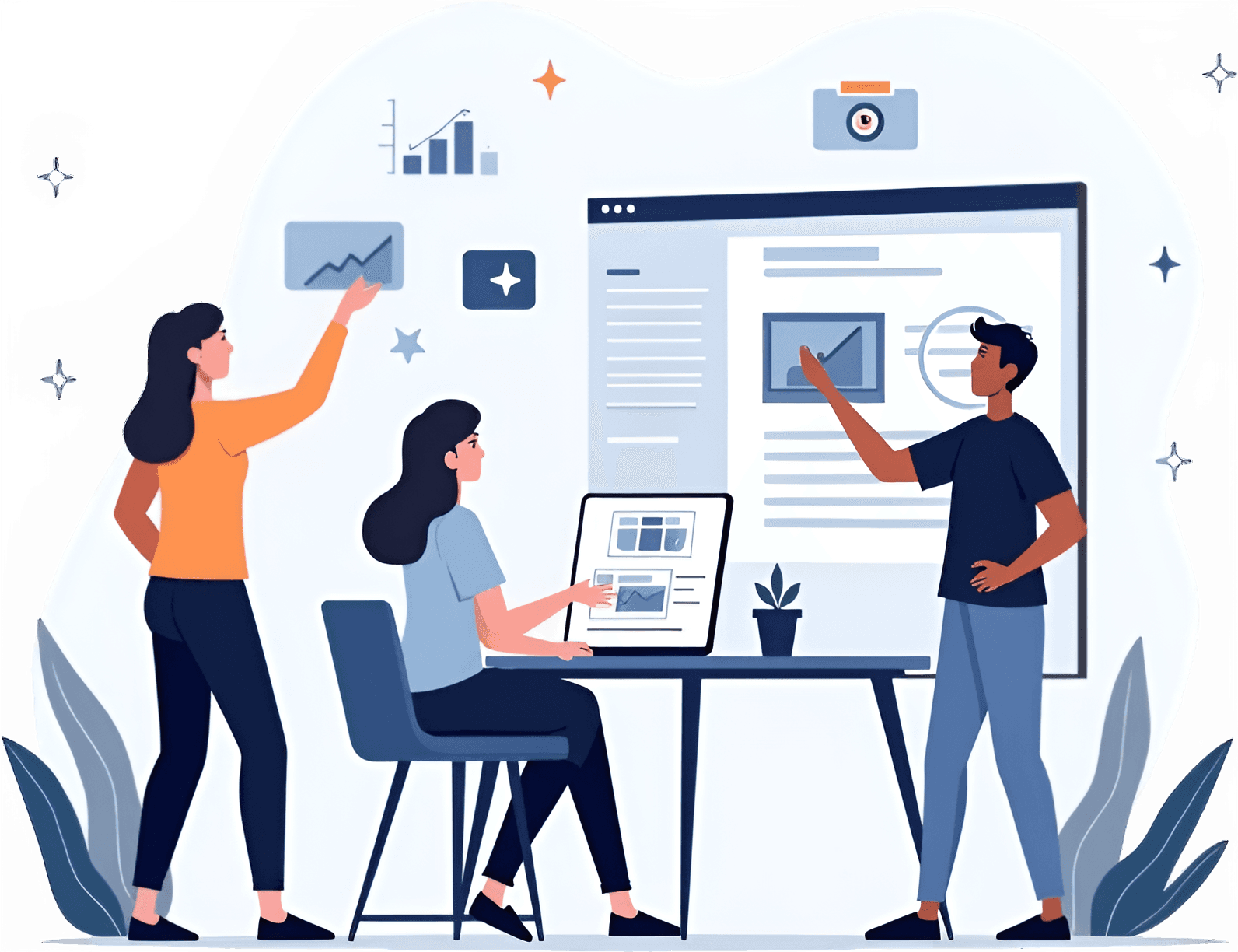 Accountant analyzing financial insights and performance graphs